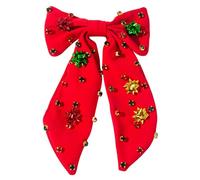 SkyPOOU Elegantes lazos de Navidad para el pelo, estilo festivo, pasadores para el pelo, aspecto moderno para mujeres elegantes. Enrojecimiento. Aproximadamente 26 x 15 cm