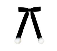 SkyPOOU Elegantes lazos para el pelo con diseños peludos para mujer, adorno de pelo para uso diario y ocasiones especiales. Color negro