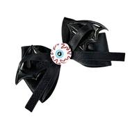 SkyPOOU Horquilla para el pelo con forma de ala, globo ocular, de poliéster, duradera, para maquillaje, accesorio para el cabello para mujeres elegantes, color negro, aproximadamente 13 x 8 cm