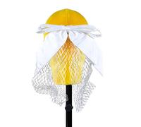 SkyPOOU Horquilla para novia con perlas y lazo para niñas, lazo de balletcore para desfiles, bailes, accesorios para el cabello, accesorios para el cabello, accesorios para el escenario, color blanco,