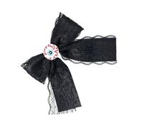 SkyPOOU Lazos de encaje para el pelo, diseño de balletcore, con forma de globo ocular, lazos planos, elegantes para racimos, color negro, aproximadamente 11 x 11 cm