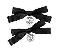 SkyPOOU Pasadores para el pelo, moños para el pelo, diseño de balletcore, moños planos, elegantes lazos para el pelo, color negro, aproximadamente 4 x 11 cm