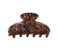 SkyPOOU Pinza para el pelo con temática navideña, pinzas para el pelo, diseño de reno, horquilla de sujeción fuerte para niñas, color negro, aproximadamente 8,1 x 4,3 cm