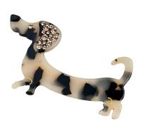 SkyPOOU Pinza para el pelo de perro de dibujos animados, horquilla de acetato divertida, decoración para el pelo para entusiastas de la moda, arroz