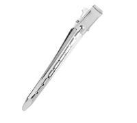 SkyPOOU Pinza para el pelo de pico de pato plateada, horquilla para el pelo, fácil y simple, horquillas para seccionar, para niña, plata, aproximadamente 9 cm