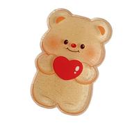 SkyPOOU Pinza para el pelo para niñas con oso de mantequilla, horquillas para el pelo para mujer, tocado de oso, pasadores en forma de corazón, horquilla para niñas de los años 2000, marrón,