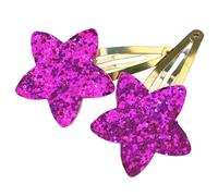 SkyPOOU Popular horquilla lateral con purpurina y estrella para el pelo, accesorios para el cabello para niñas y niños, decoración para el cabello, lavanda, aprox. 6,5 x 4 cm