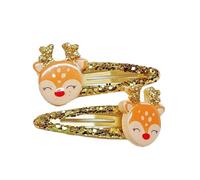 SkyPOOU Preciosa horquilla para el pelo con temática navideña para mujeres y niñas, antideslizante, ideal para eventos de Navidad y celebraciones de festivales. Dorado. Aprox. 4-6 cm aprox