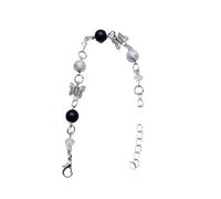 SkyPOOU Pulseras de cadena de cuentas Y2K de moda, accesorio de mano, brazalete de aleación con cuentas para trajes de moda, longitud ajustable, talla única, como se describe