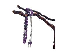 SkyPOOU Pulseras de rosario de cruz con cuentas de cristal, colgantes vibrantes para mujeres y hombres, cadena religiosa de mano para orar meditaciones, talla única, como se describe