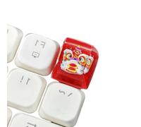 SkyPOOU Tecla artística translúcida con adorno tradicional de danza del dragón para teclados mecánicos, tecla epoxi