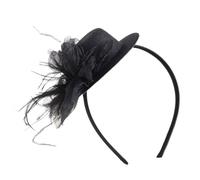 SkyPOOU Tocado con cuentas estilo flapper de los años 20, para eventos especiales, bodas, compromisos, noche, peinado, color negro, circo, aprox. 55-60 cm
