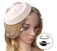 SkyPOOU Tocado de lazo para mujer con diademas y clip, tocado para fiesta de boda, tocado para varios peinados. Dientes sangrientos