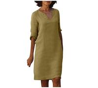 SkyPOOU Vestido para mujer, casual, manga 3/4, espacioso organizador de pañales con múltiples compartimentos, bolso de hombro acolchado, adecuado para viajes familiares y salidas, Khaki, XX-Large