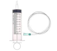 SKYPRO 1 paquete de jeringa de plástico grande de 100 ml con tubo, jeringa de punta de catéter, dispensación de múltiples usos de jeringa de medición para laboratorios científicos, riego, recarga