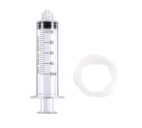 SKYPRO 1 paquete de jeringa de plástico Luer Lock de 50 ml con tubo, jeringa de punta de catéter, jeringa industrial de jardín, dispensación de múltiples usos para laboratorios científicos, recarga