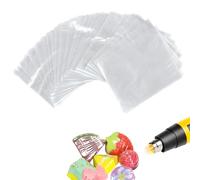 SKYPRO 100 bolsas de envoltura termocontraíble POF de 12 x 17 cm, envoltura de película termorretráctil transparente para embalaje casero de jabón, bomba de baño, vela