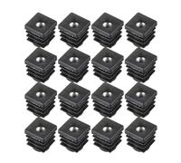 SKYPRO 16 tapas cuadradas de plástico negro M6 con agujero para tuerca, junta de protección, sello antipolvo de 15 mm de diámetro exterior para silla, mesa, ruedas