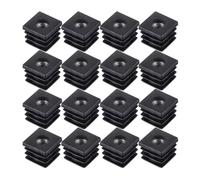 SKYPRO 16 tapas cuadradas de plástico negro M6 con agujero para tuerca, junta de protección, sello antipolvo de 25 mm de diámetro exterior para silla, mesa, ruedas
