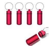 SKYPRO 5 pastilleros portátiles de primeros auxilios, mini pastillero de aluminio impermeable, llavero para medicamentos, vitaminas y suplementos (rosa)