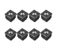 SKYPRO 8 tapas cuadradas de plástico negro M8 con agujero para tuerca, junta de protección, sello antipolvo de 20 mm de diámetro exterior para silla/mesa/ruedas