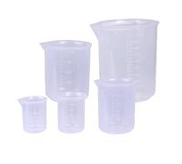 SKYPRO Copas mezcladoras de resina de 50/100/250/500/1000 ml, vasos de medición líquidos, vasos de resina epoxi de graduación para alimentos de pintura epoxi de resina, uso en laboratorio, 5 piezas