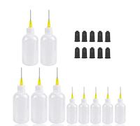 SKYPRO Juego de 20 botellas aplicadoras de punta de precisión de 30 ml, 50 ml, dispensadores, botellas aplicadoras para líquido, pintura acrílica, 10 botellas de plástico y 10 tapas de jeringa negras