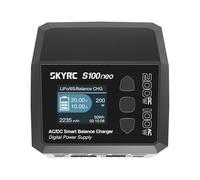 SKYRC Cargador Inteligente Balanceador S100neo, Entrada Dual de CA 100W y CC 200W, Corriente de Carga Máxima de 12A, B Enchufe Británico