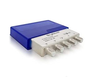 SkyRevolt DiSEqC Interruptor 4/1 SAT Conmutador de protección contra la intemperie TV Satélite Switch Divisor Distribuidor Accesorios Satélite