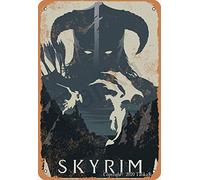 Skyrim Game - Placa decorativa de hierro con aspecto retro de 20,3 x 30,4 cm, para hogar, cocina, baño, granja, jardín, garaje, citas inspiradoras, decoración de pared