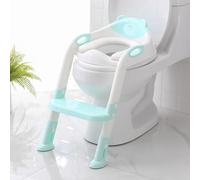 Skyroku - Asiento infantil para inodoro con escaleras con almohadillas antideslizantes (azul)