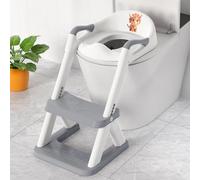 SKYROKU Inodoro de entrenamiento para ir al baño, base estabilizada triangular 2 en 1, asiento de inodoro para niños pequeños con protector contra salpicaduras, almohadilla antideslizante y taburete