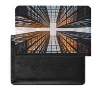Skyscraper Looking Up at Sky, funda protectora para tarjetas, soporte para pasaporte, ligero y portátil, fundas para tarjetas, aplicable a pasaportes, pases de embarque y tarjetas de identificación