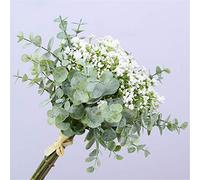 Skyseen Ramo de Flores Artificiales de Hojas de eucalipto para bebés, Ramos de Gypsophila para Bodas, Fiestas, decoración del hogar, Paquete de 1 (Blanco)