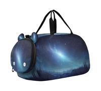 SKYSHU Blue Sky - Bolsa grande impermeable para fin de semana, correa de hombro desmontable, compartimento para zapatos y bolsillo para mojado