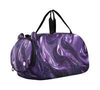 SKYSHU Bolsa grande impermeable de mármol líquido, con correa de hombro desmontable, compartimento para zapatos y bolsillo húmedo