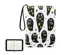 SKYSHU Carpeta portátil de 4 bolsillos para tarjetas coleccionables de fantasmas de Halloween, álbum para tarjetas de 400 tarjetas con 50 fundas extraíbles, carpeta impermeable con cremallera para