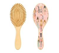 SKYSHU Cepillo de pelo de madera natural Ballerina and Tin Soldier con cómodas cerdas de madera, desenredar y peinar, cepillo ovalado para mujeres, hombres y niños, todo tipo de cabello (cabello seco