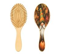 SKYSHU Cepillo de pelo de madera natural con cómodas cerdas de madera, para desenredar y peinar, cepillo ovalado para mujeres, hombres y niños, todo tipo de cabello (cabello seco y dañado)