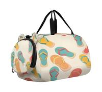 SKYSHU Chanclas grandes impermeables para fin de semana, bolsa de noche, correa de hombro desmontable, bolsa de gimnasio con compartimento para zapatos y bolsillo para mojado