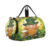 SKYSHU Clover - Bolsa grande impermeable para fin de semana, correa de hombro desmontable, bolsa de gimnasio con compartimento para zapatos y bolsillo húmedo