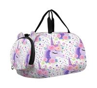 SKYSHU Cute Animals - Bolsa grande impermeable para fin de semana, correa de hombro desmontable, bolsa de gimnasio con compartimento para zapatos y bolsillo para mojado