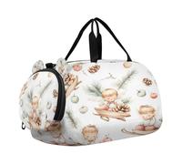 SKYSHU Cute Little Angels - Bolsa grande impermeable para fin de semana, correa de hombro desmontable, bolsa de gimnasio con compartimento para zapatos y bolsillo para mojado