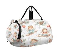 SKYSHU Cute Little Angels - Bolsa grande impermeable para fin de semana, correa de hombro desmontable, bolsa de gimnasio con compartimento para zapatos y bolsillo para mojado