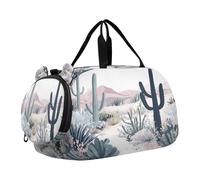 SKYSHU Desert Landscape - Bolsa grande impermeable para fin de semana, con correa de hombro desmontable, compartimento para zapatos y bolsillo para mojado