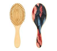 SKYSHU Elegant Butterflies - Cepillo de pelo de madera natural con cómodas cerdas de madera, cepillo ovalado para desenredar y peinar para mujeres, hombres y niños, todo tipo de cabello (cabello seco