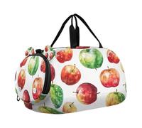 SKYSHU Fresh Apple - Bolsa grande impermeable para fin de semana, correa de hombro desmontable, compartimento para zapatos y bolsillo húmedo