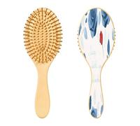 SKYSHU Happy Mother's Day - Cepillo de madera natural para el cabello con cómodas cerdas de madera, desenreda y estiliza, cepillo ovalado para mujeres, hombres y niños, todo tipo de cabello (cabello