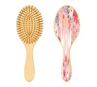 SKYSHU Happy Mother's Day - Cepillo de madera natural para el cabello con cómodas cerdas de madera, desenreda y estiliza, cepillo ovalado para mujeres, hombres y niños, todo tipo de cabello (cabello