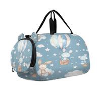 SKYSHU Hot Air Ballon Animal - Bolsa grande impermeable para fin de semana, correa de hombro desmontable, bolsa de gimnasio con compartimento para zapatos y bolsillo húmedo